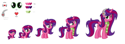 Size: 4447x1557 | Tagged: safe, artist:darbypop1, derpibooru import, oc, oc:alyssa rice, alicorn, pony, 5-year-old, age progression, baby, baby pony, clothes, female, filly, high res, mare, scarf, simple background, solo, teenager, transparent background