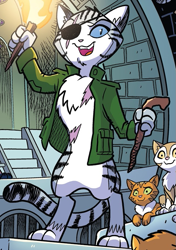 Size: 579x823 | Tagged: safe, artist:tonyfleecs, derpibooru import, idw, chummer, abyssinian, anthro, cat, spoiler:comic, spoiler:comic96, season 10, solo