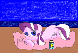 Size: 1734x1184 | Tagged: safe, derpibooru import, diamond tiara, earth pony, pony, 1000 hours in ms paint, beach, relaxing