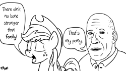 Size: 1200x675 | Tagged: safe, artist:pony-berserker, derpibooru import, applejack, pony-berserker's twitter sketches, family, fast and furious, meme, that's my pony, that's my x, vin diesel