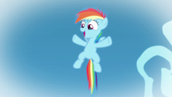 Size: 1280x720 | Tagged: safe, derpibooru import, screencap, rainbow dash, pegasus, pony, newbie dash, season 6, cute, dashabetes, female, filly, filly rainbow dash, flying, open mouth, smiling, solo, younger