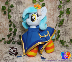 Size: 2646x2304 | Tagged: safe, artist:1stastrastudio, derpibooru import, oc, oc:moon shine, earth pony, pony, cloak, clothes, female, irl, mare, photo, plushie, solo