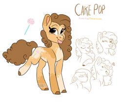 Size: 2314x1935 | Tagged: safe, artist:moccabliss, derpibooru import, oc, oc:cake pop, earth pony, pony, female, mare, offspring, parent:cheese sandwich, parent:pinkie pie, parents:cheesepie, solo