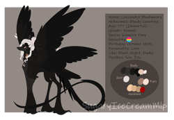 Size: 4344x3000 | Tagged: safe, artist:sugaryicecreammlp, derpibooru import, oc, oc:cassandra bloodmary, pony, seraph, undead, vampire, vampony, female, mare, multiple wings, reference sheet, solo