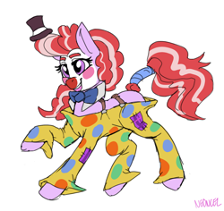 Size: 3018x2854 | Tagged: safe, artist:neoncel, derpibooru import, oc, oc only, oc:clown pony, earth pony, pony, bowtie, clown, clown makeup, hat, solo, top hat