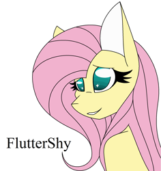 Size: 1819x1923 | Tagged: safe, artist:silenceshadowwolf, derpibooru import, fluttershy, pegasus, pony, bust, eyelashes, female, grin, mare, simple background, smiling, solo, starry eyes, white background, wingding eyes