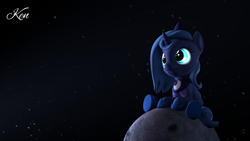 Size: 1920x1080 | Tagged: safe, artist:kenaga, derpibooru import, princess luna, alicorn, pony, 3d, female, filly, mare, moon, source filmmaker, tangible heavenly object, woona, younger