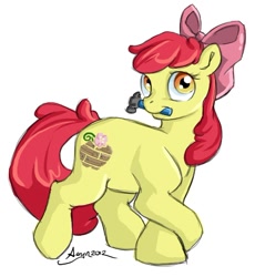 Size: 446x485 | Tagged: safe, artist:chaoskirin, derpibooru import, apple bloom, alternate cutie mark, cutie mark, female, filly, hammer, solo