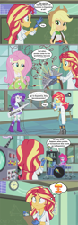 Size: 1143x3288 | Tagged: safe, artist:silverbuller, derpibooru import, screencap, applejack, fluttershy, pinkie pie, rarity, sunset shimmer, equestria girls, the science of magic, mind blown, wide eyes