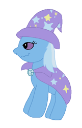 Size: 388x602 | Tagged: safe, artist:spytwi, derpibooru import, trixie, pony, cape, female, hat, redesign, simple background, solo, trixie's cape, trixie's hat, white background