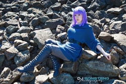 Size: 2048x1365 | Tagged: safe, artist:littlemissbloo, derpibooru import, maud pie, human, boots, clothes, cosplay, costume, facebook, high heel boots, irl, irl human, photo, rock, shoes