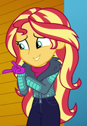Size: 471x681 | Tagged: safe, derpibooru import, screencap, sunset shimmer, equestria girls, equestria girls series, holidays unwrapped, spoiler:eqg series (season 2), cropped, solo, winter break-in