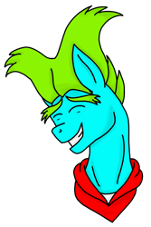 Size: 2386x3570 | Tagged: safe, artist:agdapl, derpibooru import, oc, oc only, earth pony, pony, bust, clothes, earth pony oc, eyes closed, grin, male, simple background, smiling, solo, stallion, transparent background