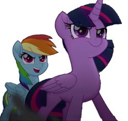 Size: 791x749 | Tagged: safe, derpibooru import, edit, edited screencap, screencap, rainbow dash, twilight sparkle, twilight sparkle (alicorn), alicorn, pegasus, pony, my little pony: the movie, background removed, duo, duo female, female, mare, simple background, transparent background