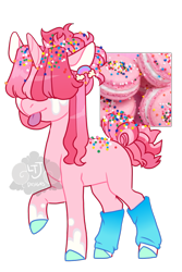 Size: 500x750 | Tagged: safe, artist:lavvythejackalope, derpibooru import, oc, oc only, pony, unicorn, :p, clothes, hair over eyes, horn, leg warmers, macaroon, raised hoof, raised leg, solo, tongue, tongue out, unicorn oc