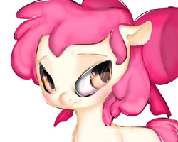 Size: 1280x1024 | Tagged: safe, artist:jasuu-nyan, derpibooru import, apple bloom, blushing, bust, female, filly, portrait, solo