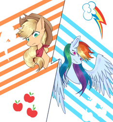 Size: 500x537 | Tagged: artist needed, source needed, safe, derpibooru import, applejack, rainbow dash, earth pony, pegasus, pony, appledash, female, lesbian, shipping