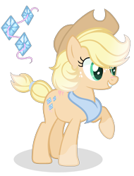 Size: 1488x1956 | Tagged: safe, artist:starshine-sentryyt, derpibooru import, oc, earth pony, pony, female, hat, magical lesbian spawn, mare, offspring, parent:applejack, parent:rarity, parents:rarijack, raised hoof, raised leg, simple background, solo, transparent background