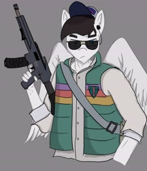 Size: 3891x4510 | Tagged: safe, artist:yo tengo, derpibooru import, oc, anthro, pegasus, black ops, call of duty, call of duty black ops cold war, pride, pride flag