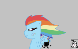 Size: 800x510 | Tagged: safe, artist:worldofcaitlyn, derpibooru import, rainbow dash, gray background, mixels, nixels, rainbow power, rainbow power rainbow dash, rainbow power-ified, simple background