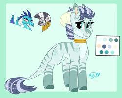 Size: 2324x1868 | Tagged: safe, artist:moccabliss, derpibooru import, princess ember, zecora, oc, hybrid, interspecies offspring, magical lesbian spawn, offspring, parent:princess ember, parent:zecora