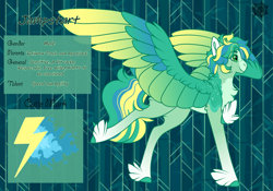 Size: 3500x2454 | Tagged: safe, artist:nobleclay, derpibooru import, oc, oc:jumpstart, pegasus, pony, colored wings, feathered fetlocks, magical lesbian spawn, multicolored wings, offspring, parent:applejack, parent:rainbow dash, parents:appledash, solo, wings