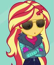 Size: 581x702 | Tagged: safe, derpibooru import, screencap, sunset shimmer, equestria girls, equestria girls series, holidays unwrapped, spoiler:eqg series (season 2), cropped, female, solo, winter break-in
