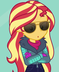 Size: 581x702 | Tagged: safe, derpibooru import, screencap, sunset shimmer, better together, equestria girls, holidays unwrapped, cropped, female, solo, winter break-in