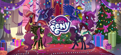 Size: 1666x768 | Tagged: safe, derpibooru import, applejack, fluttershy, nightmare rarity, pinkie pie, rainbow dash, rarity, twilight sparkle, twilight sparkle (alicorn), alicorn, earth pony, pegasus, pony, unicorn, gameloft, loading screen, mane six, my little pony logo, nightmare applejack, nightmare fluttershy, nightmare pinkie, nightmare rainbow dash, nightmare six, nightmare twilight, nightmarified, official, video game