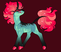 Size: 2600x2200 | Tagged: safe, artist:loryska, derpibooru import, oc, changepony, hybrid, female, interspecies offspring, magical lesbian spawn, offspring, parent:pinkie pie, parent:queen chrysalis, parents:pinkiesalis, simple background, solo