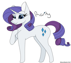 Size: 3399x2999 | Tagged: safe, artist:silenceshadowwolf, derpibooru import, rarity, pony, unicorn, eyelashes, female, hoof on chest, mare, raised hoof, raised leg, simple background, smiling, solo, white background