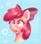 Size: 1469x1600 | Tagged: safe, artist:skysorbett, derpibooru import, apple bloom, earth pony, pony, bust, female, filly, heart, open mouth, portrait, solo