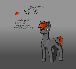 Size: 3193x2884 | Tagged: safe, artist:s410, derpibooru import, oc, pony, gradient background, ponified, solo, text