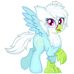 Size: 1250x1250 | Tagged: safe, artist:crimsonfef, derpibooru import, oc, oc:furat feather, classical hippogriff, hippogriff, hybrid, female, ponygriff, simple background, solo, white background