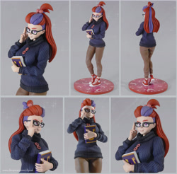 Size: 6000x5907 | Tagged: safe, artist:chyvak, derpibooru import, moondancer, human, absurd resolution, book, clothes, converse, figurine, humanized, irl, pants, photo, shoes, solo, sweater
