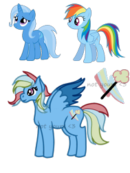 Size: 484x640 | Tagged: safe, artist:jayistrash4, derpibooru import, rainbow dash, trixie, crack shipping, female, lesbian, magical lesbian spawn, offspring, parent:rainbow dash, parent:trixie, parents:trixdash, shipping, trixdash