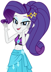 Size: 1024x1434 | Tagged: safe, artist:emeraldblast63, derpibooru import, rarity, better together, equestria girls, forgotten friendship, belly button, clothes, cute, female, open mouth, raribetes, sarong, simple background, sleeveless, solo, swimsuit, transparent background, vector