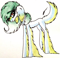 Size: 2208x2140 | Tagged: safe, artist:beamybutt, derpibooru import, oc, oc only, dog, dog pony, pony, eyelashes, female, mare, signature, smiling, solo, traditional art