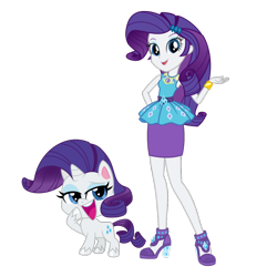 Size: 1024x1024 | Tagged: safe, artist:emeraldblast63, artist:twilirity, derpibooru import, rarity, human, pony, unicorn, better together, equestria girls, my little pony: pony life, darling, eyeshadow, geode of shielding, magical geodes, makeup, rarity peplum dress, self ponidox, simple background, transparent background, vector