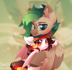 Size: 2544x2476 | Tagged: safe, artist:dedfriend, derpibooru import, oc, oc only, bat pony, pegasus, pony, bat pony oc, duo