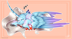 Size: 3492x1932 | Tagged: safe, artist:chazmazda, derpibooru import, oc, oc:the queen, alicorn, earth pony, pegasus, pony, unicorn, carpet, coat markings, colored wings, cute, diamond, fangs, feather, glow, gradient, gradient wings, highlight, highlights, hoof fluff, hooves, horn, long hair, photo, shading, shine, sleeping, solo, teeth, wings