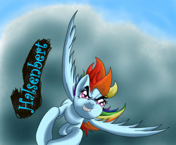 Size: 1280x1055 | Tagged: safe, artist:halsenbert, derpibooru import, rainbow dash, pegasus, pony, flying, gritted teeth, solo