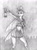 Size: 1000x1361 | Tagged: safe, artist:baron engel, derpibooru import, ocellus, anthro, changedling, changeling, fanfic:prey, clothes, fanfic art, female, grayscale, lantern, midriff, monochrome, outdoors, pencil drawing, school uniform, skirt, socks, solo, traditional art, worried