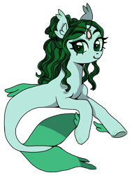 Size: 688x910 | Tagged: safe, artist:universalheart, derpibooru import, oc, merpony, seapony (g4), dorsal fin, ear fluff, ears, eyelashes, female, fins, fish tail, flowing tail, green eyes, looking at you, simple background, smiling, solo, tail, transparent background