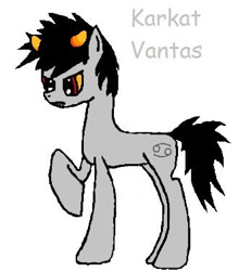 Size: 330x377 | Tagged: safe, artist:glassycolors, derpibooru import, pony, homestuck, karkat vantas, looking down, male, ponified, simple background, solo, white background