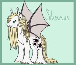 Size: 1750x1500 | Tagged: safe, artist:misskanabelle, derpibooru import, oc, oc only, oc:silvanus, bat pony, pony, abstract background, bat pony oc, bat wings, ear fluff, ears, hoof fluff, male, signature, solo, stallion, wings