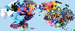 Size: 2144x881 | Tagged: safe, artist:mustaphatr, derpibooru import, equestria at war mod, flag, flag map, griffonia, map, map of equestria, pixel art