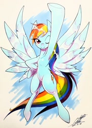 Size: 1485x2048 | Tagged: safe, artist:025aki, derpibooru import, rainbow dash, pegasus, armpits, female, mare, solo