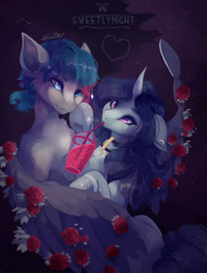 Size: 3418x4496 | Tagged: safe, artist:sweetlynight, derpibooru import, oc, oc only, pegasus, pony, unicorn