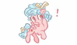 Size: 400x233 | Tagged: safe, artist:fizpup, derpibooru import, cozy glow, pegasus, pony, :o, cheek squish, cozybetes, cute, exclamation point, female, filly, open mouth, simple background, solo, squishy cheeks, white background